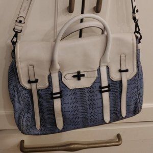Rebecca Minkoff Jules Periwinkle Blue Leather Satchel Handbag Crossbody SHoulder